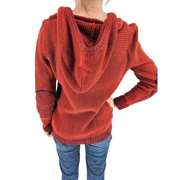 Natural Reflections Womens Sz S 100% Cotton Knit Hoodie Red Striped - Picture 5 of 7